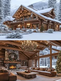 Log Cabin Ideas, Dream Mansion, Dream Life House, Farmhouse Style House Plans, Log Cabin Homes, Cabins And Cottages, Christmas Greeting Card, A Log, Cabin Life