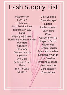 Lash Tech Mapping, Lash Names Ideas, Lash Room Decoration Ideas, Lash Must Haves, Lash Business Checklist, Lash Studio Must Haves, Lash Guide Eyelash Extensions, Lash Room Must Haves, Small Lash Room