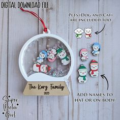 an ornament with snowmen in it and the instructions for how to make them