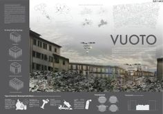 an info sheet with the words vuoto on it and images of buildings in different directions