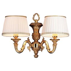 Complete a lavish social room with a baroque touch by adding this Modenese Interiors wall lamp. The iteam features two carved arms and their related ivory lampshades, plus a french gold finishing. The two lampbulbs must be E14 and maximum 40Watt. The shining structure strikes immediate attention in any luxury living space. Social Room, Baroque Wall, Victorian Floor, Luxurious Interior Design, Victorian Wall, Italian Baroque, Glass Floor Lamp, French Walls, Glass Installation