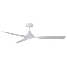 a white ceiling fan against a white background