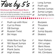 the workout plan for five by 5's