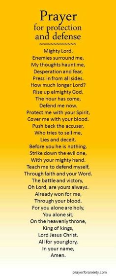 an image of prayer for protection and defense