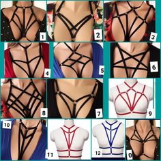 Nwot Very Elastic Sexy Strappy Cage Bra. It Can Be Worn In Different Styles Of Your Choice. It Has Adjustable Straps To Fit To Your Size One Size Fit S M L Xl Bundle To Save. Thanks Strappy Clothes, Diy Bra Straps, Bra Drawing, Diy Harness, Body Harness Jewelry, Bra Art, Crochet Lingerie, Bra Fashion, Harness Fashion