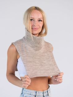 "Turtleneck Dickie, Knit Wool Dickie, Dickie Collar, Turtleneck Scarf, Mohair Wool Scarf, Knitted Neck Warmer Women, Knit Neck Accessories, Beige An original and practical knit dickie that covers the neck and chest area in the cold season. The model is made of soft, pleasant-to-the-body wool blend yarn. The neck is decorated with a double stand-up collar, which reliably retains heat. The turtleneck dickie is easy to put on and is a great alternative to scarves. One size fits all Care instructions: - hand wash and spin - Ironing at a minimum temperature - do not use bleach - horizontal drying on a flat Wide 40 cm=15,7\" Height 31cm = 12,2\"" Knitted Stretch Sweater Vest For Winter, Stretch Knitted Sweater Vest For Winter, Winter Stretch Knitted Sweater Vest, Winter Chunky Knit Top One Size, Chunky Knit Winter Top, Snug Fit Knitted Tops, Snug Knitted Top, Winter Knit Sweater Vest, Cozy Snug Knitted Tops