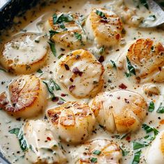 a close up of some food in a pan