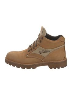 Louis Vuitton Nubuck Ankle Hiking BootsNeutralsRound-Toes with Embroidered AccentLace-Up Closure at UppersFit: Boots by Louis Vuitton typically fit true to size. Hiking Boots, Men's Shoes, Shoe Boots, Hiking, Louis Vuitton, Boots