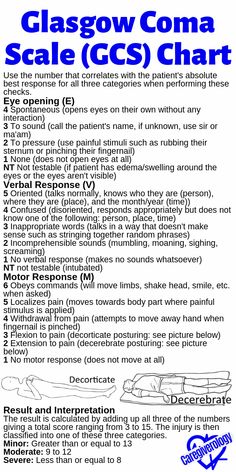 a poster with instructions on how to use the glass gomma scale gcs chart