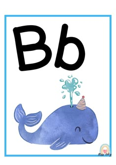 the letter b is for whale with its head in the air and it's mouth open