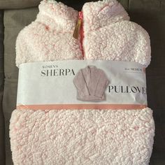 Women��’s Pink Sherpa Pullover Size: 1 Medium 1 Large 1 X-Large Classic Pullover Style Half Zip Collar Made Of Sherpa Ultimate Cozy Comfort Pink Sherpa, Womens Sherpa, Sherpa Pullover, Zip Collar, Teddy Jacket, Sherpa Jacket, Comforters Cozy, Half Zip, Pullover Styling