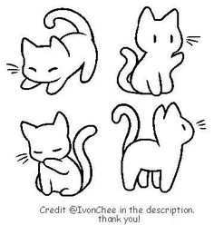 four cats with the words'credit envelope in the description, thank you'll