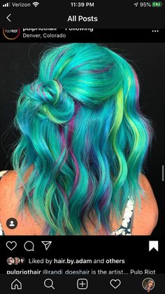 Teal And Purple Hair, Funky Hair Colors, Coral Hair, Mermaid Hair Color, Mint Hair, Hair Toner, Teal Hair, Bright Hair Colors