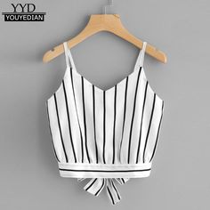 Crop Cami Top, Bow Top, Blouse Tank Top, Cropped Cami, Cami Crop Top, Striped Crop Top, Mode Inspiration, Top Women, Cami Top