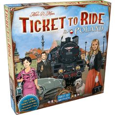 the ticket to ride poland board game is in its original box and features people standing next to it