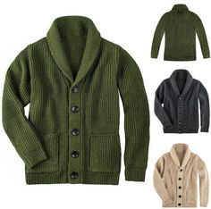 Product Description Mens Shawl Collar Cardigan Sweater Cable Knit Button Cotton Sweater with Pockets       Product Information:     80% polyester and 20% acrylic，High quality knitted material, not easy to foldCasual style, Hooded, No Button,  Long sleeve, a little StretchyGreat open front cardigan for Spring, Winter,autumn，Can wear with shirts,t-shit,sweater Occasion --- A slight stretch, warm, soft and comfortable for spring and fall or for winter layering, suitable for casual wear/ outdoor act Cardigans Men, Mens Shawl Collar Cardigan, Mens Shawl, Vintage Jacket Men, Men Knitting, Men Swag, Older Mens Fashion, Mens Fur, Mens Cardigan Sweater