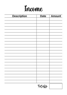 a printable receipt form with the words in black and white