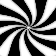 an abstract black and white spiral design with the center being tilted towards the viewer as if it were spinning