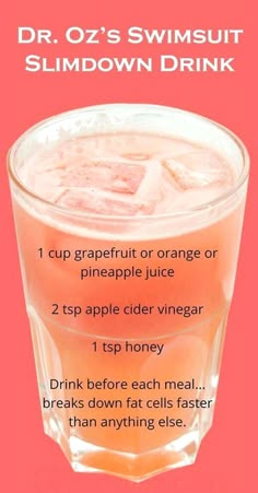 Honey Drink, Slim Down Drink, Jillian Michaels, Diet Drinks, Vegan Smoothies, Diet Vegetarian