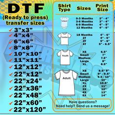 the instructions for how to measure t - shirts with numbers and measurements in each shirt