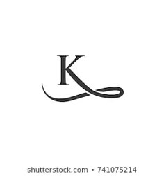 the letter k is made up of wavy lines, and it looks like an elegant monogram