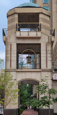 a clock tower on the side of a building