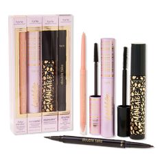 Top Hits Mascara & Liner Quad - TOP HITS MASCARA LINER QUADBenefitsthis set is perfect for the lash upgrade that is on top of everyone's list this year2 award-winning liners & 2 fan-fave mascarasbreak apart into 4 individual gift boxes for your besties or stock up on your favoritesFeaturesdermatologist testedophthalmologist testedsafe for contact lens wearersfake awake eye highlight*waterproofall day wear*based on a clinical study of 32 subjectstartelette tubing mascara**sweatproof24-hour longwe Mascara Set, Tubing Mascara, Wishlist 2024, Makeup Gift Sets, Holiday Beauty, Tarte Cosmetics, Top Hits, Contact Lens, Body Makeup