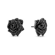 With a whimsical design from the Enchanted Disney Fine Jewelry Villains Collection inspired by Maleficent, these black diamond stud earrings display beauty in darkness. Created in sterling silver with black rhodium plate Each earring showcases a sculpted rose shimmering with black diamonds along the petals. These 1/2 ct. t.w. diamond post earrings secure comfortably with friction backs. ©Disney Beauty In Darkness, Black Diamond Earrings Studs, Black Diamond Stud Earrings, Earrings Display, Enchanted Disney, Black Diamond Studs, Enchanted Disney Fine Jewelry, Disney Fine Jewelry, Diamond Picture