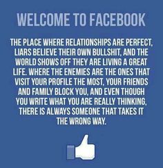 a facebook page with the words welcome to facebook