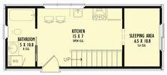 a floor plan for a small house with two bathrooms and an upstairs bedroom on the second floor