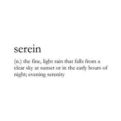 the words serein are written in black and white