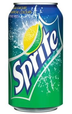 a can of sprite soda on a white background