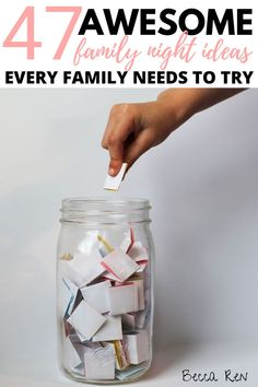 Monthly Family Date Ideas, Family Jar Ideas, At Home Family Night Ideas, Fun Family Challenges, Family Night Activities School, Family Night In Ideas, Family Night Ideas With Teenagers, Family Things To Do At Home