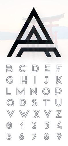 the letters and numbers are arranged in an abstract manner, with different shapes to each letter