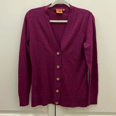 100% Merino Wool Never Worn Excellent Condition Navy Sailor, Sailor Pants, What Should I Wear, Pink Purple, Merino Wool, Tory Burch, Sweaters & Cardigans, Cardigans, Sweaters For Women