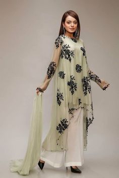 Shafoon Dress, Outfit For Wedding Guest, Outfit For Wedding, Overlay Top, Pant Suits, Pakistani Dress, Chiffon Fashion, Stylish Dresses For Girls