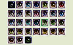 an image of different colored eyes in the game