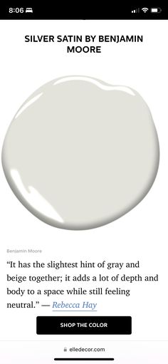 the website for silver satin by benjamin moore