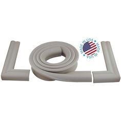 two white plastic handles with an american flag sticker