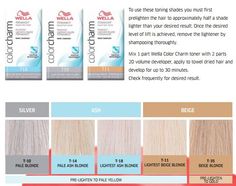 Toner Chart, Wella Toner Chart, Wella Hair Toner, Wella Color Charm Toner, Light Ash Blonde Hair, Toner For Blonde Hair, Wella Toner, Blonde Toner