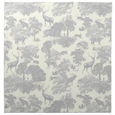 a white and grey wallpaper with animals on it