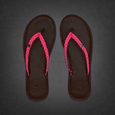 Bettys So Cal Pink Leather Flip Flops | #InHollister Shorts & Swim | HollisterCo.com Flip Flop Slippers