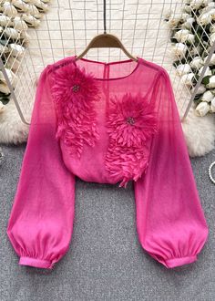 Bohemian Top, Princess Sleeves, Bohemian Tops, Rose Rouge, Satin Blouse, Chiffon Shirt, Pullover Shirt, Boho Stil, Casual Shirt