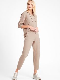 Petite Sweater Jogger | Banana Republic Womens Joggers Outfit, Chocolate Clothes, Banana Republic Style, Petite Sweaters, Joggers Outfit, Banana Republic Sweater, Elastic Waist Pants, Joggers Womens, Spring Wardrobe