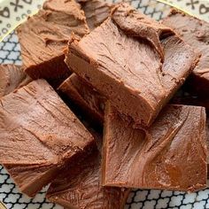 chocolate fudge brownies on a plate ready to be eaten