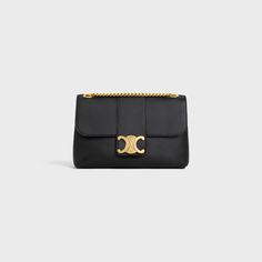 10 X 6 X 3 In (25 X 15 X 8 Cm) Calfskin Lambskin Lining Gold Finishing Cross-Body And Shoulder Carry Triomphe Snap Button Closure Two Main Compartments One Inner Flat Pocket One Inner Central Zipped Pocket Sliding Chain With A Minimum Drop 10 In (29 Cm) And A Maximum Drop 19 In (50 Cm) Winter Shopping, Medium Bag, Celine Bags, New Sneakers, Flat Boots, Medium Bags, Small Leather Goods, Chain Bags, Belt Bag