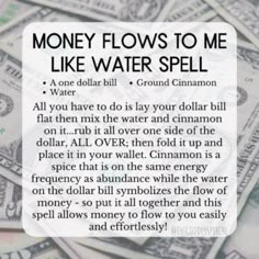 Good Energy Spell, Money Flows To Me, Money Spells Magic, Paganism Spells, Hoodoo Spells, Money Spells That Work, Good Luck Spells, Money Spell, Spells For Beginners