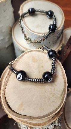 Handmade Silver 8 Ball Beaded Bracelet Doll Jewelry, 8 Ball, Arm Band, Handmade Silver, Beaded Bracelet, Doll Toys, Doll Clothes, Action Figures, Figurines