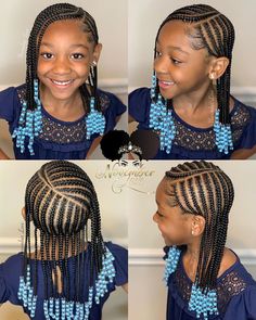 Two Big French Braids, Simple Cornrows For Kids, Braids For Kids Natural Hair, Kids Cornrow Hairstyles Simple, Simple Cornrows For Natural Hair, Simple Hairstyles For Kids, Kids Braids With Beads, November Love