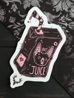 a sticker that says juice on it